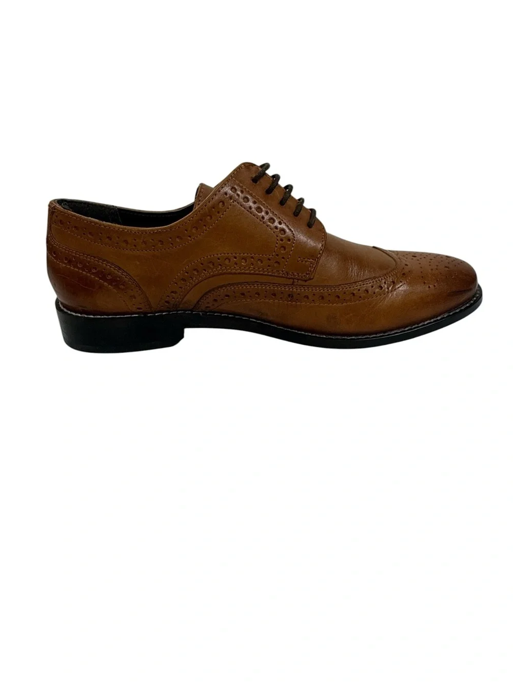 Nunn Bush Men’s Brown Leather Wingtip Oxford Dress Shoes Size 9 1/2 M